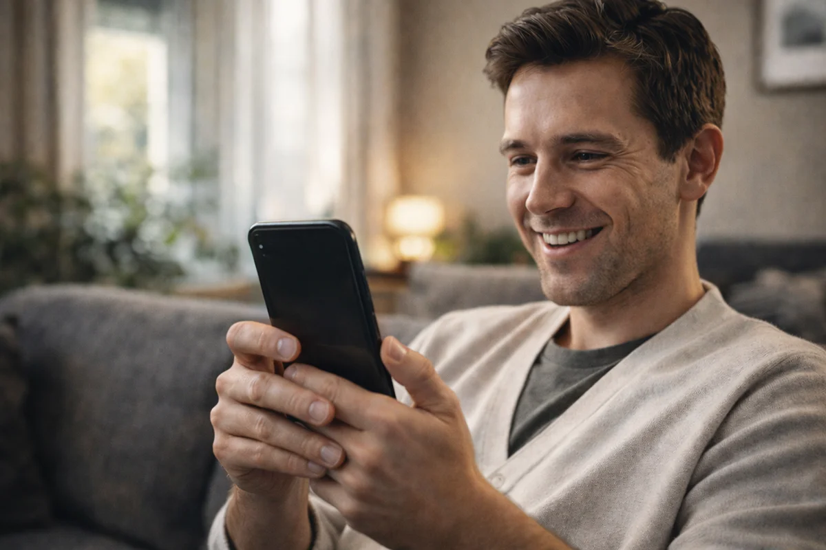 Person receiving a welcome bonus offer on smartphone betting app