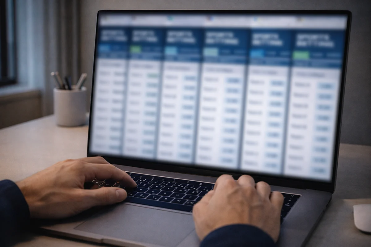 Laptop screen showing multiple betting website tabs with different odds for comparison